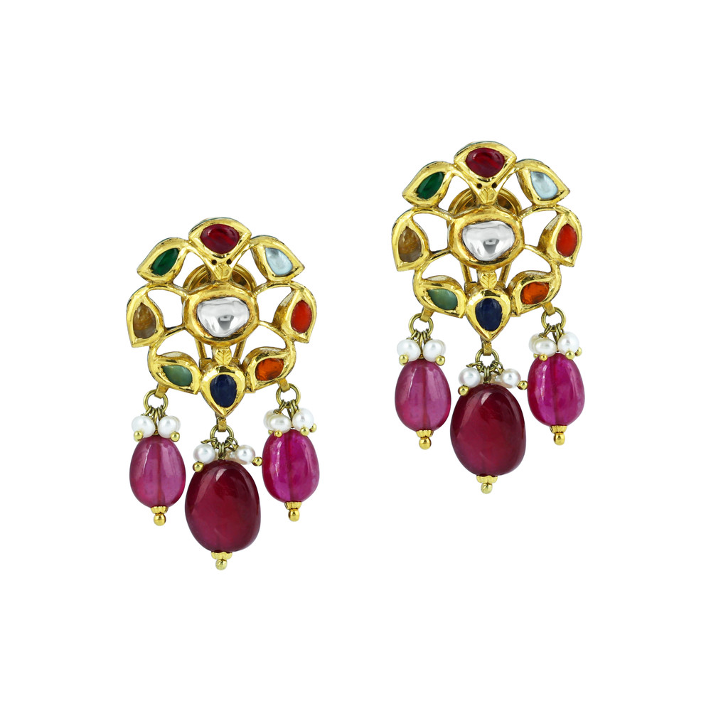 Versatile Navratan kalangi Choker with Multi Hues and Rubies